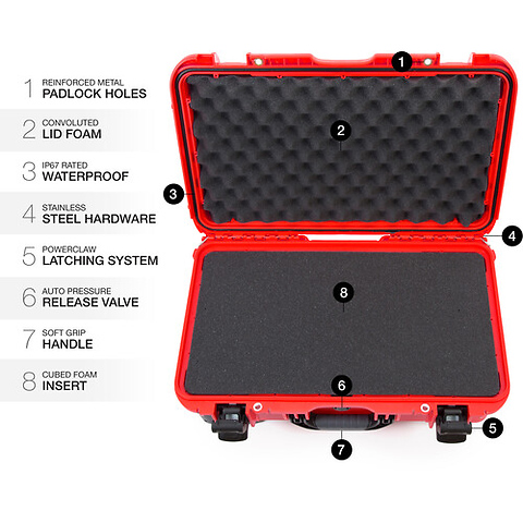 935 Wheeled Hard Case with Foam Insert (Red, 28.5L) Image 6