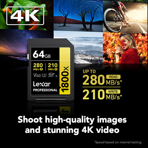64GB Professional GOLD Series 1800x UHS-II SDXC Memory Card Image 3