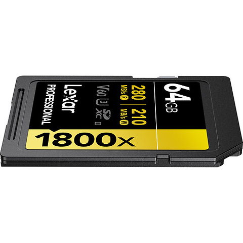 64GB Professional GOLD Series 1800x UHS-II SDXC Memory Card Image 1