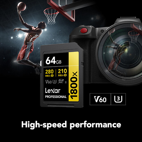 64GB Professional GOLD Series 1800x UHS-II SDXC Memory Card Image 2