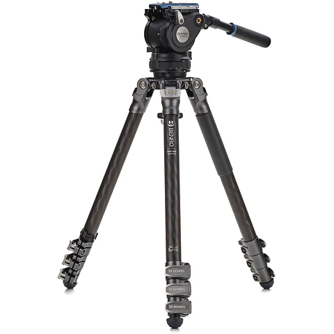 Mammoth Series 3 4-Section Flip-Lock Carbon Fiber Tripod Kit with BV6H PLUS Head Image 0
