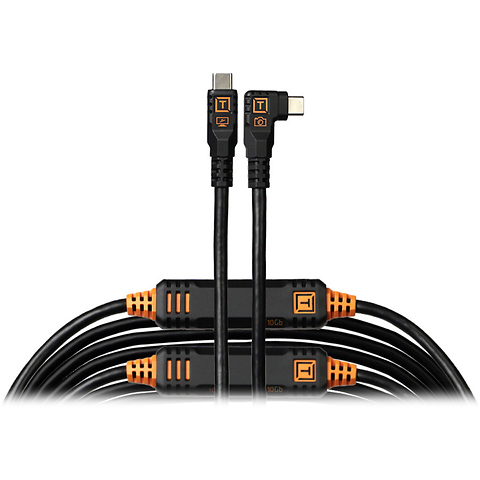 TetherPro Optima USB-C Cable (31 ft., Non-Reflective Black, Right-Angle) Image 0