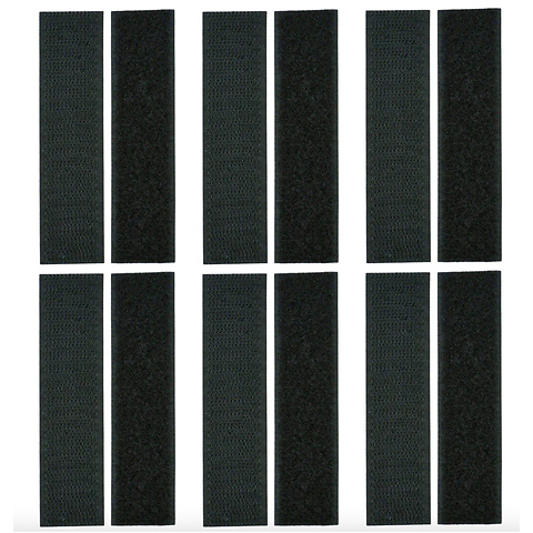4 x 1 in. Black Adhesive Hook and Loop Strip (6 Pack) Image 0