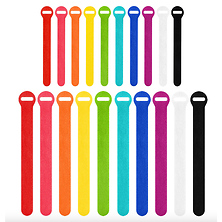 5 in., 8 in. Colored Hook and Loop Cable Tie (20 Pack) Image 0