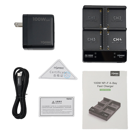 TopRig 100W 4-Bay NP-F Fast Charger Kit Image 0
