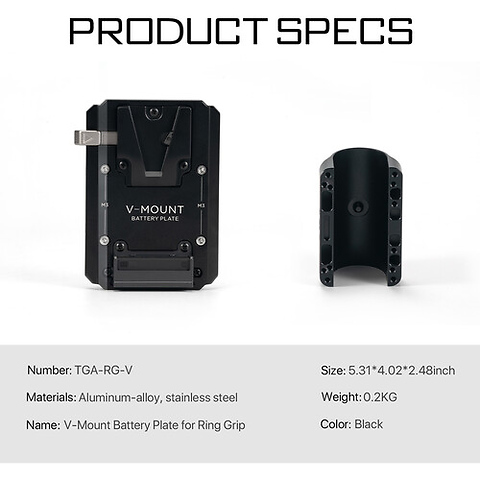 Battery Plate for DJI RS 2/RS 3/RS 3 Pro Ring Grip (V-Mount) Image 7