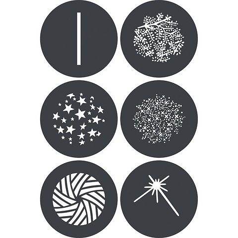 GP-GS3 Gobo Set for MG1200Bi Spotlight Mount (6-Pack) Image 0