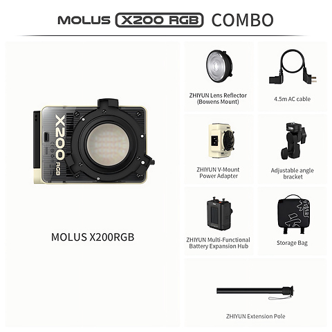 Molus X200 RGB COB LED Light (Combo Kit) Image 8