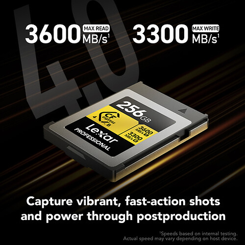 256GB Professional GOLD CFexpress 4.0 Type B Memory Card Image 1
