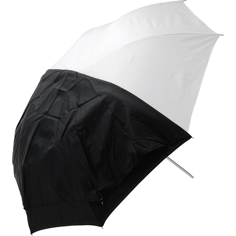 43 In. Collapsible Optical White Satin Umbrella with Removable Black Cover Image 1