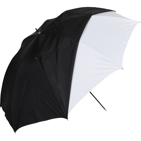 32in. White Satin Umbrella With Removable Black Cover Image 0