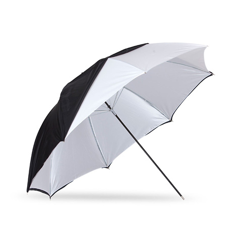 45 In. Optical White Satin with Removable Black Cover Umbrella Image 1